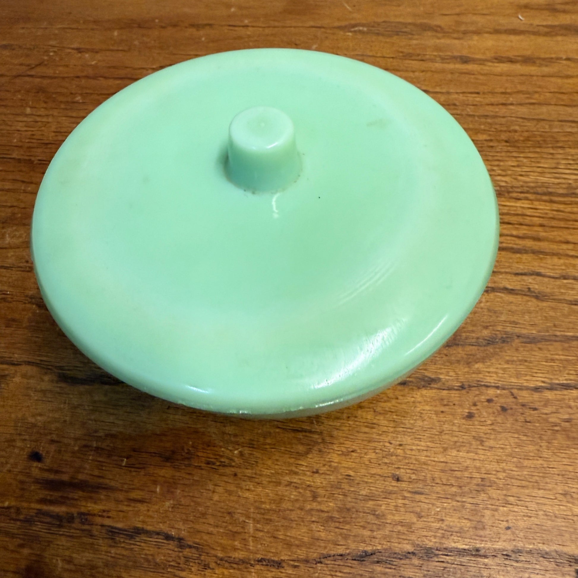 Vintage Jadeite Kitchenware Covered Bowl Candy Dish 6"