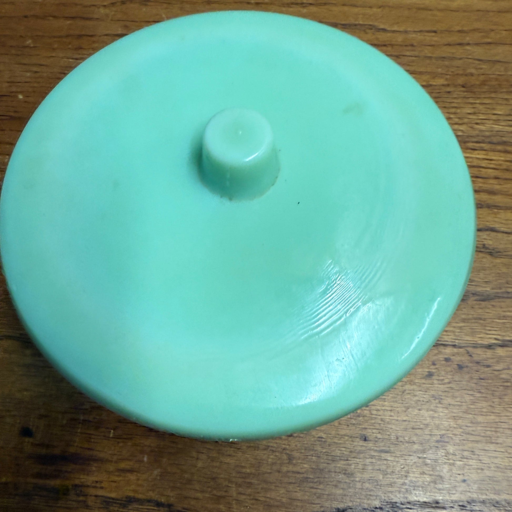 Vintage Jadeite Kitchenware Covered Bowl Candy Dish 6"