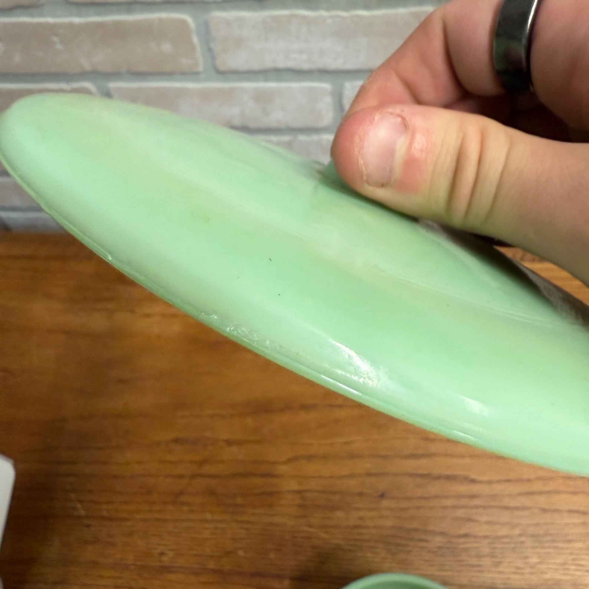 Vintage Jadeite Kitchenware Covered Bowl Candy Dish 6"