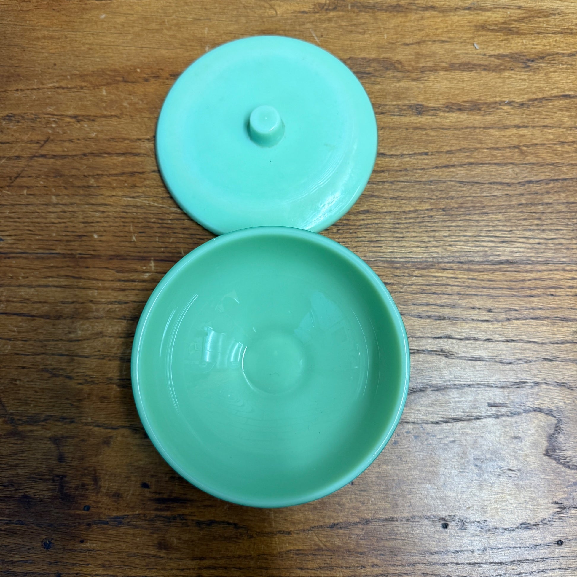 Vintage Jadeite Kitchenware Covered Bowl Candy Dish 6"