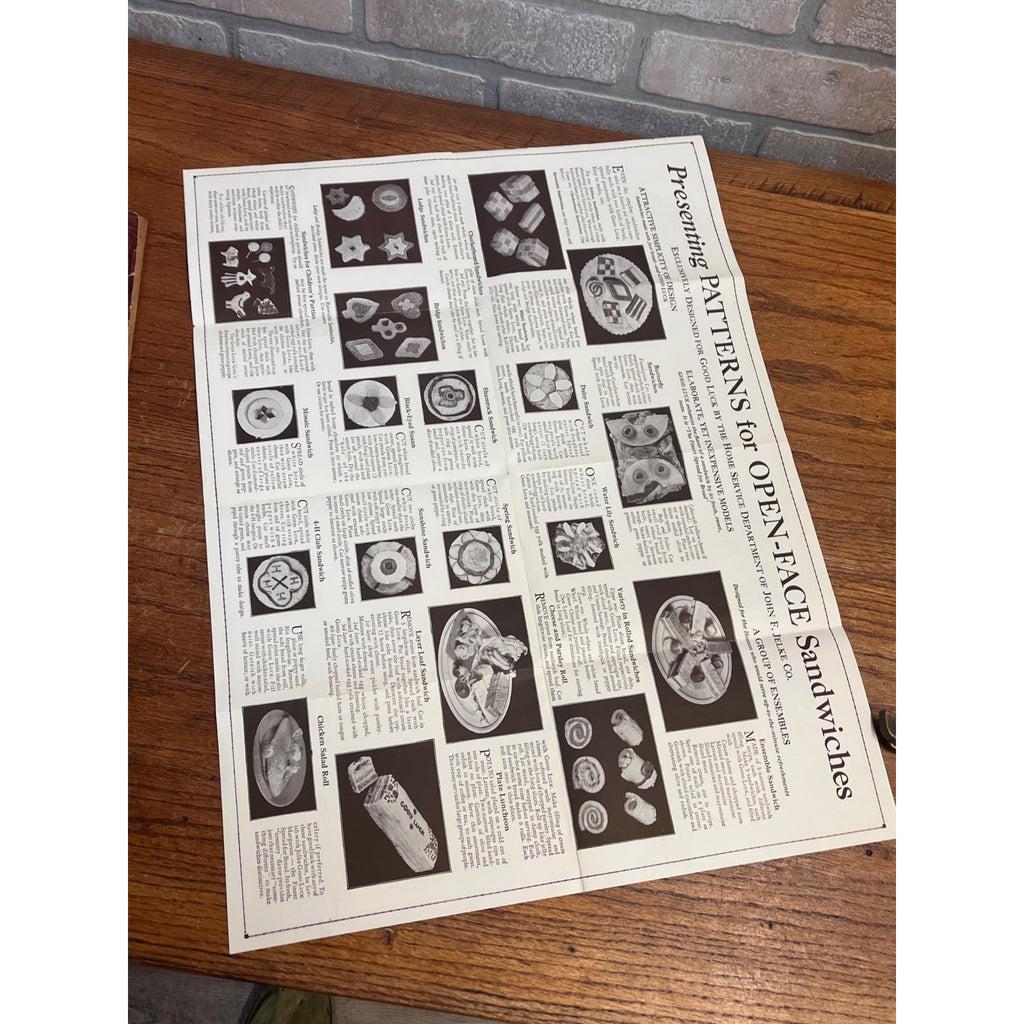 John F Jelke Co. Oleomargarine Advertising 1930s The Open-Face Sandwich Recipes