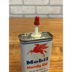 Vintage Mobil Handy Oil Hand Oiler Oil Can Pegasus 4oz Car Home Use Advertising