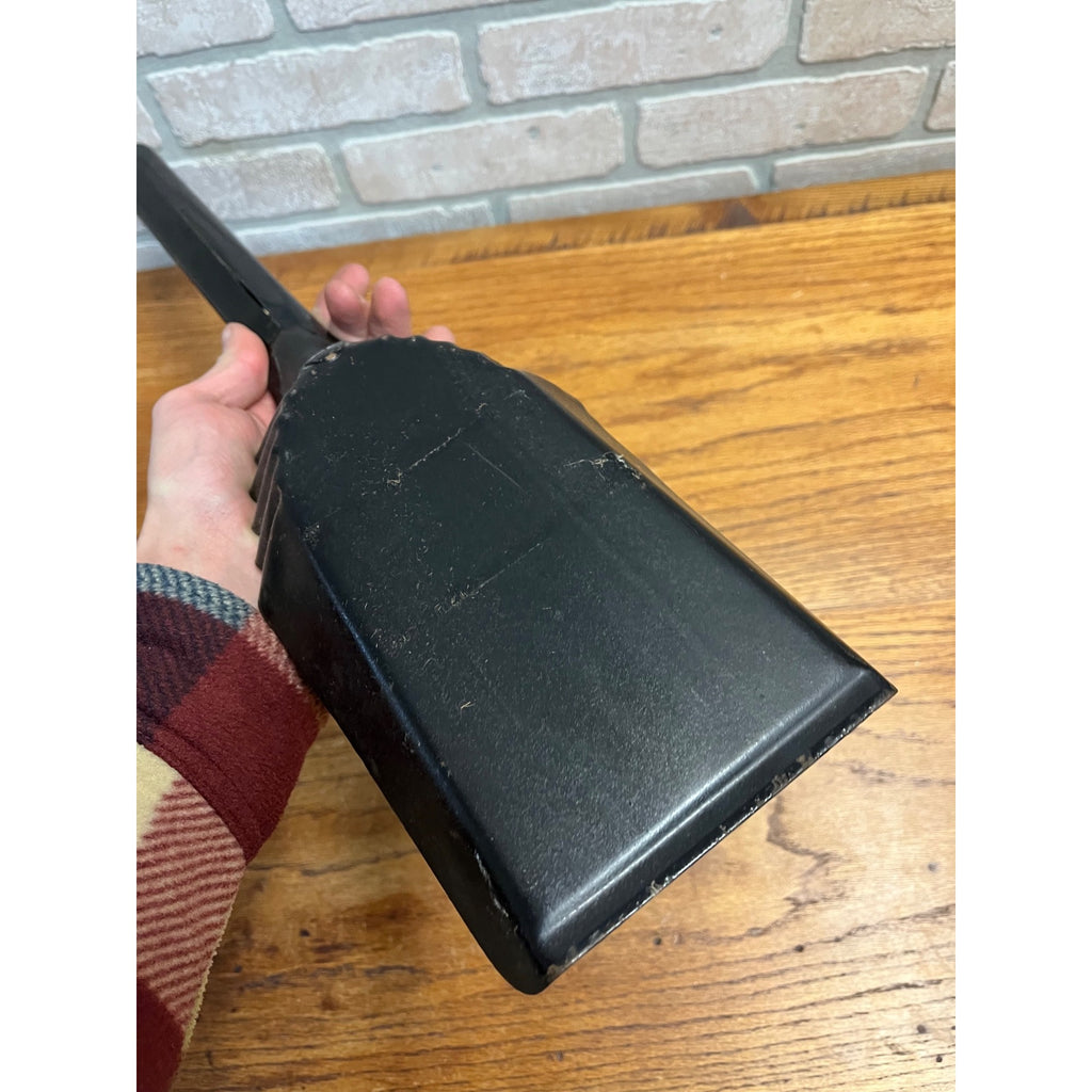 Vintage 1900s Advertising Coal Scuttle Ash Shovel F.J. Gierke Chicago Wood Ice