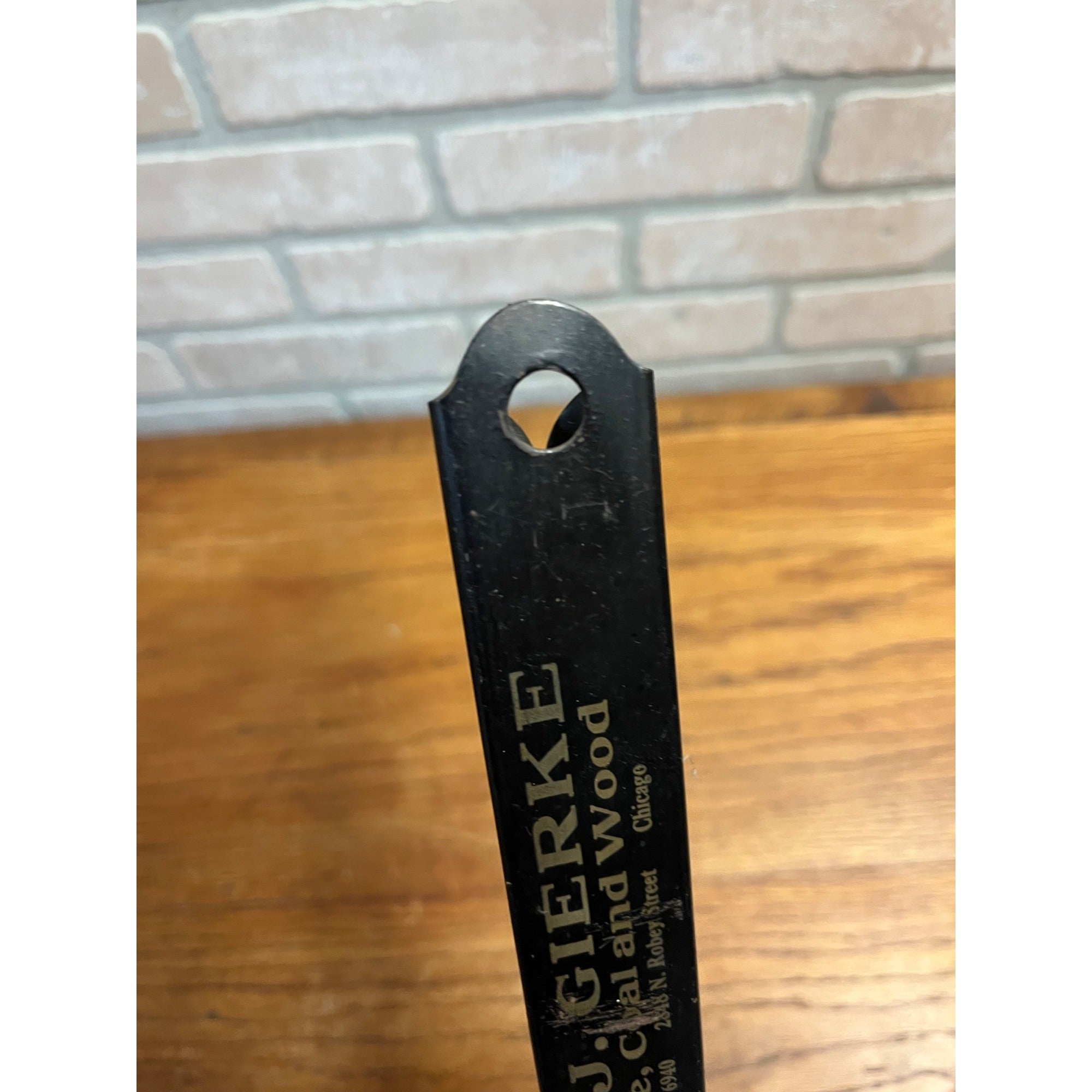 Vintage 1900s Advertising Coal Scuttle Ash Shovel F.J. Gierke Chicago Wood Ice