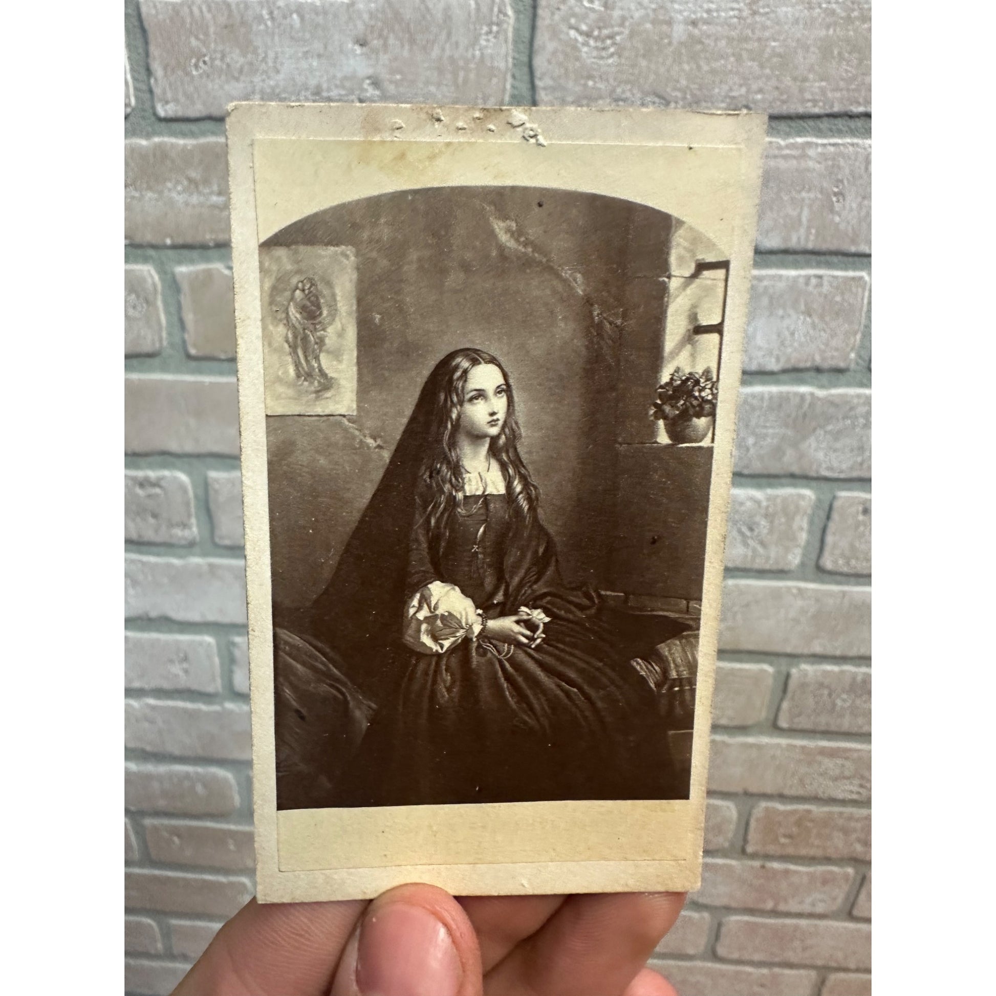 Original Carte de Visite CDV Painting of Beatrice Cenci in Prison Italian