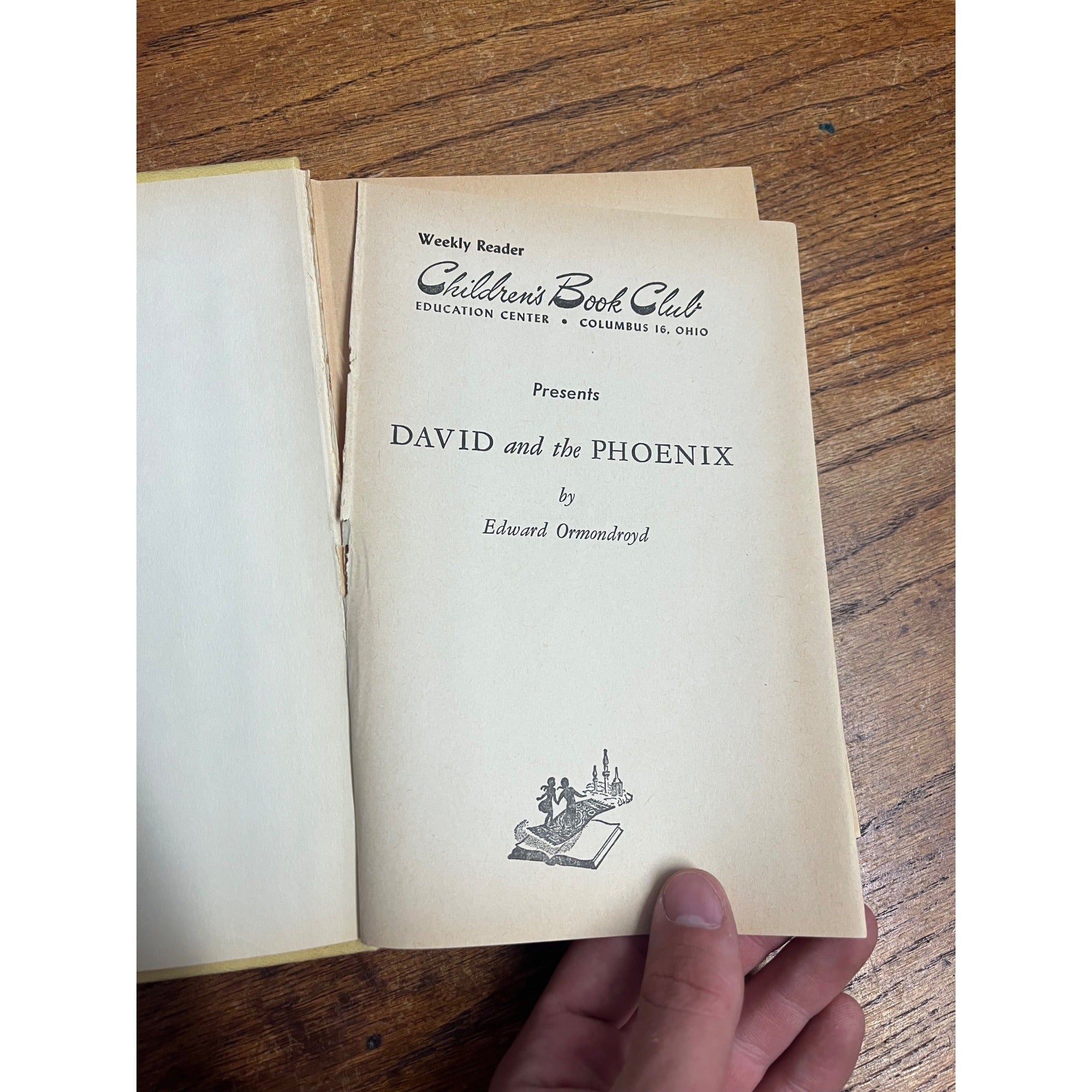 1958 David and the Phoenix By Edward Ormondroyd Hardcover Book Antique Vintage