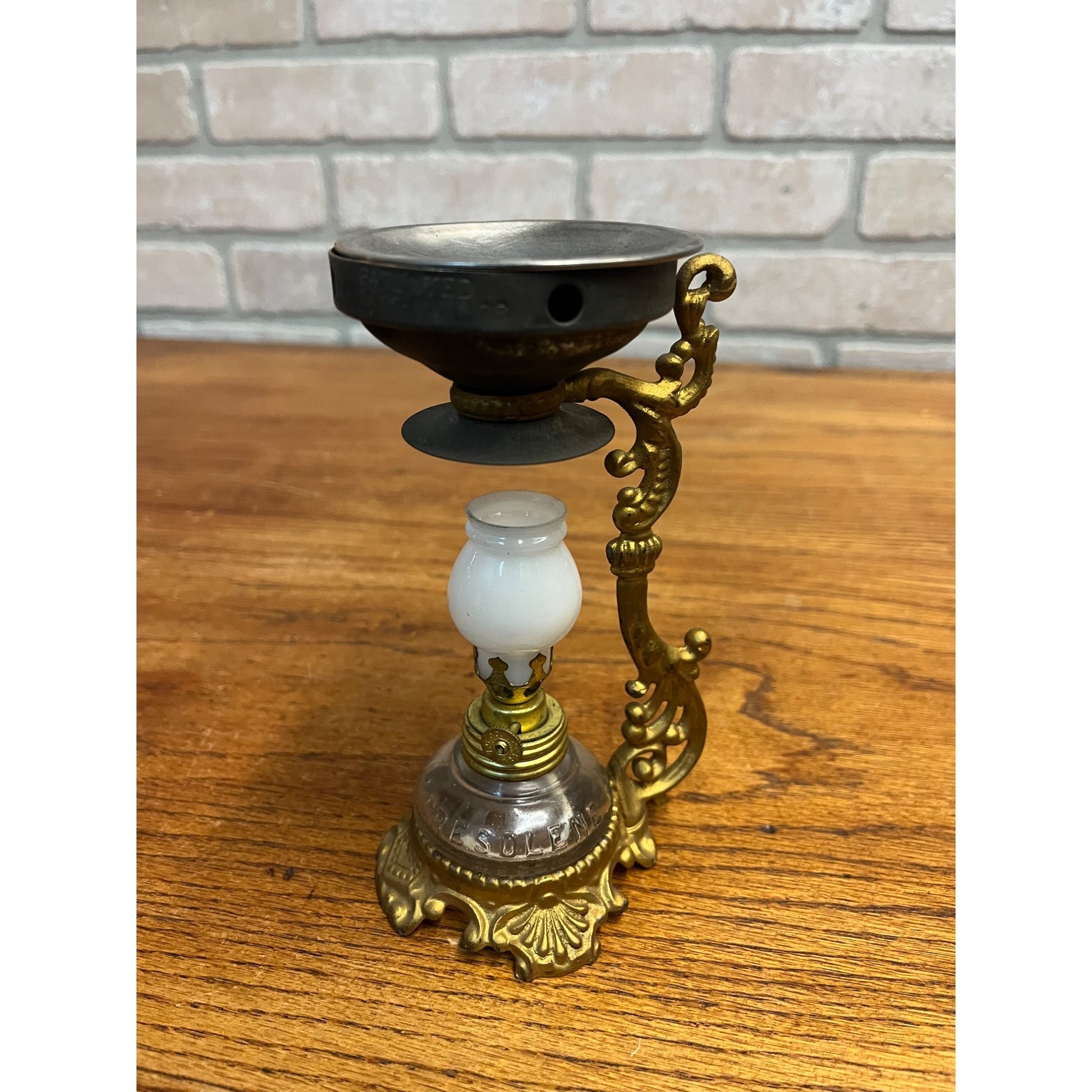Vtg ANTIQUE 1800'S BRASS VAPO CRESOLENE VAPORIZER MEDICAL OIL LAMP