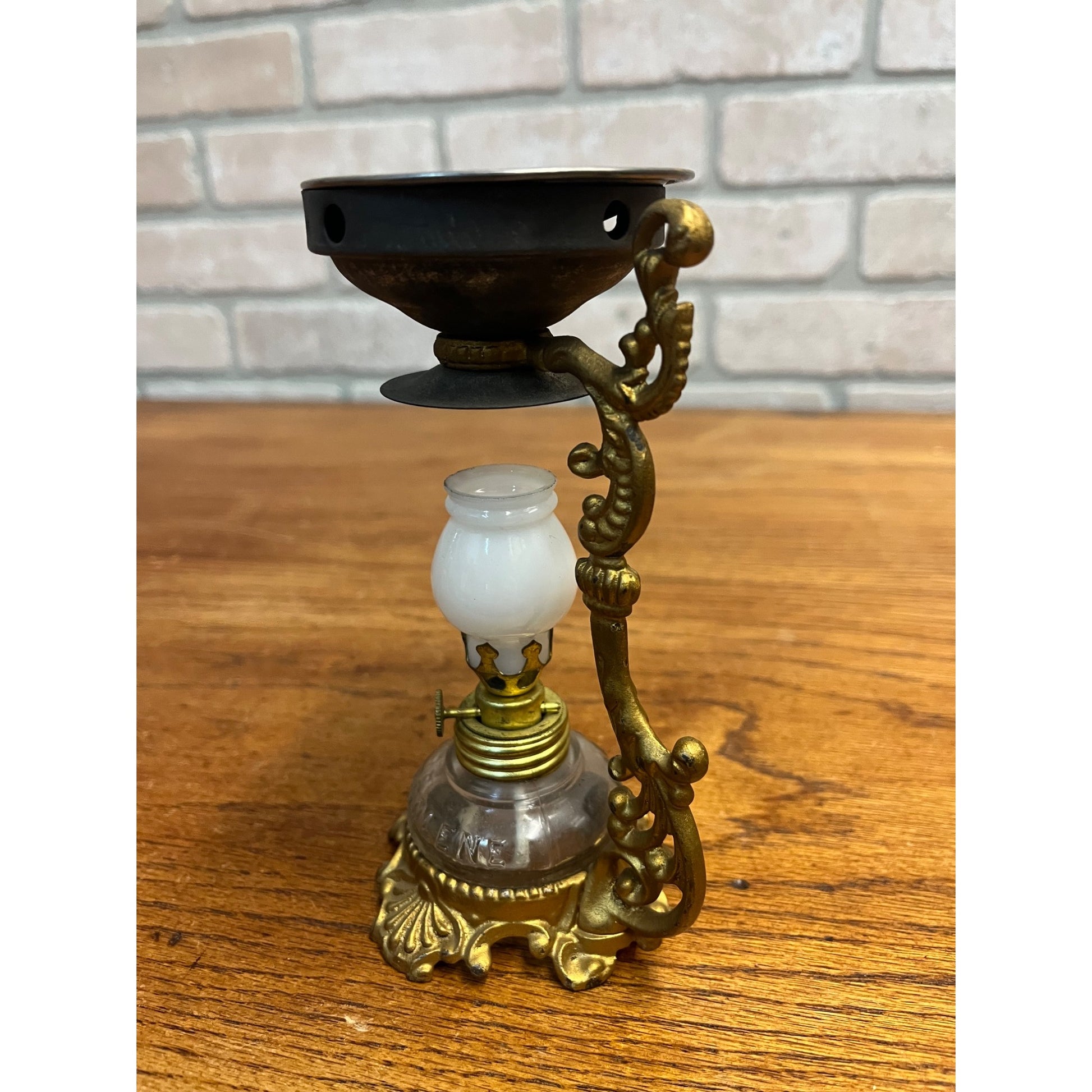 Vtg ANTIQUE 1800'S BRASS VAPO CRESOLENE VAPORIZER MEDICAL OIL LAMP