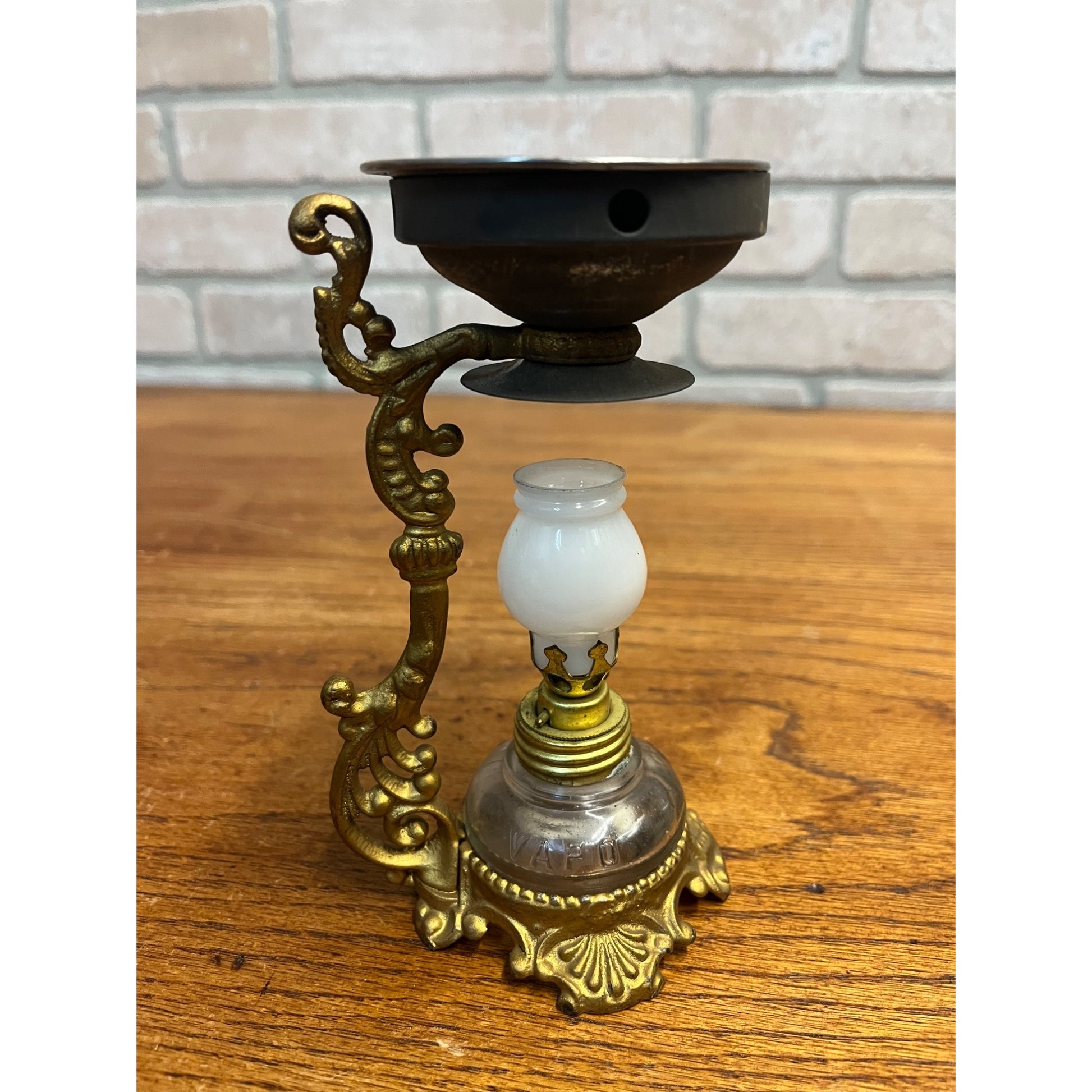 Vtg ANTIQUE 1800'S BRASS VAPO CRESOLENE VAPORIZER MEDICAL OIL LAMP