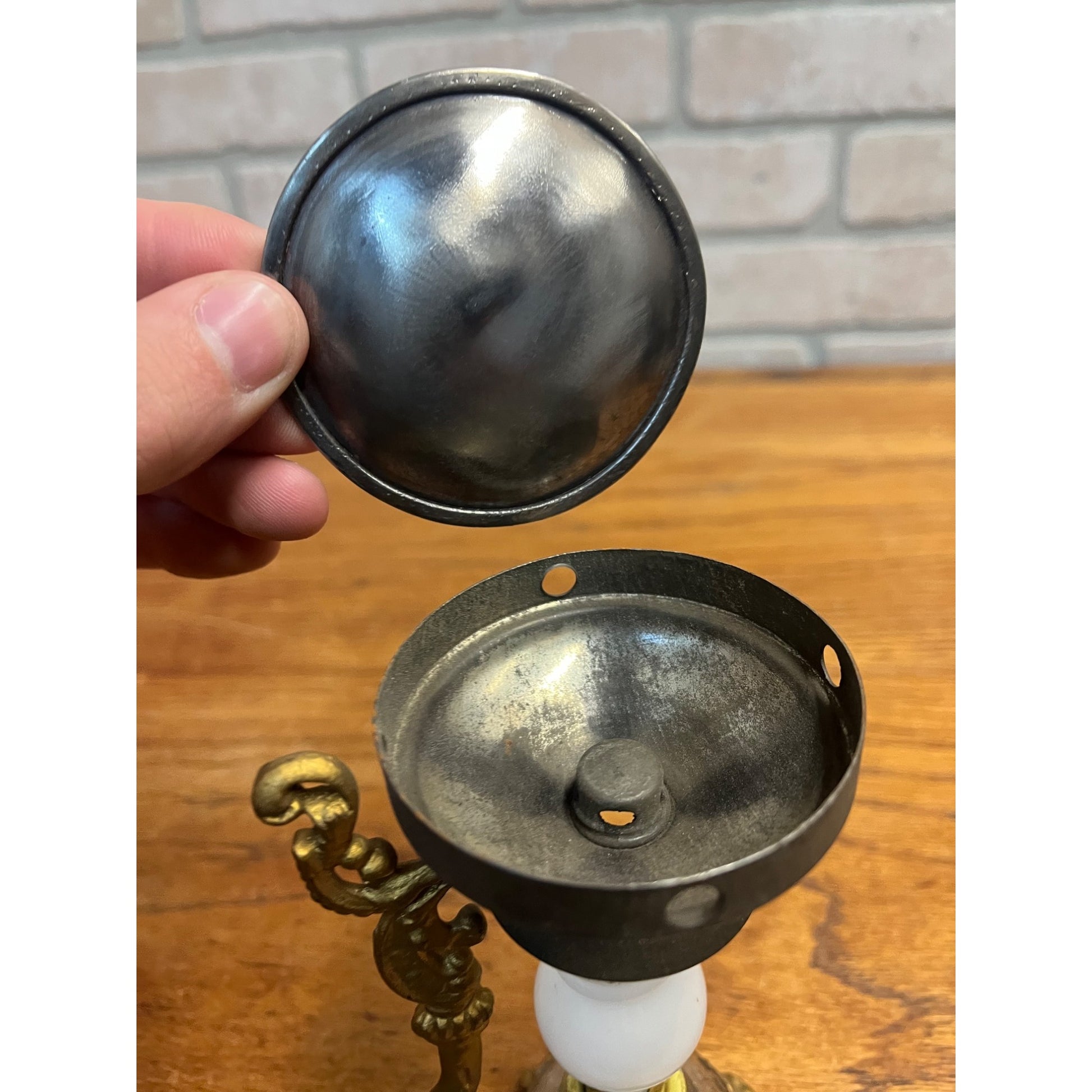 Vtg ANTIQUE 1800'S BRASS VAPO CRESOLENE VAPORIZER MEDICAL OIL LAMP