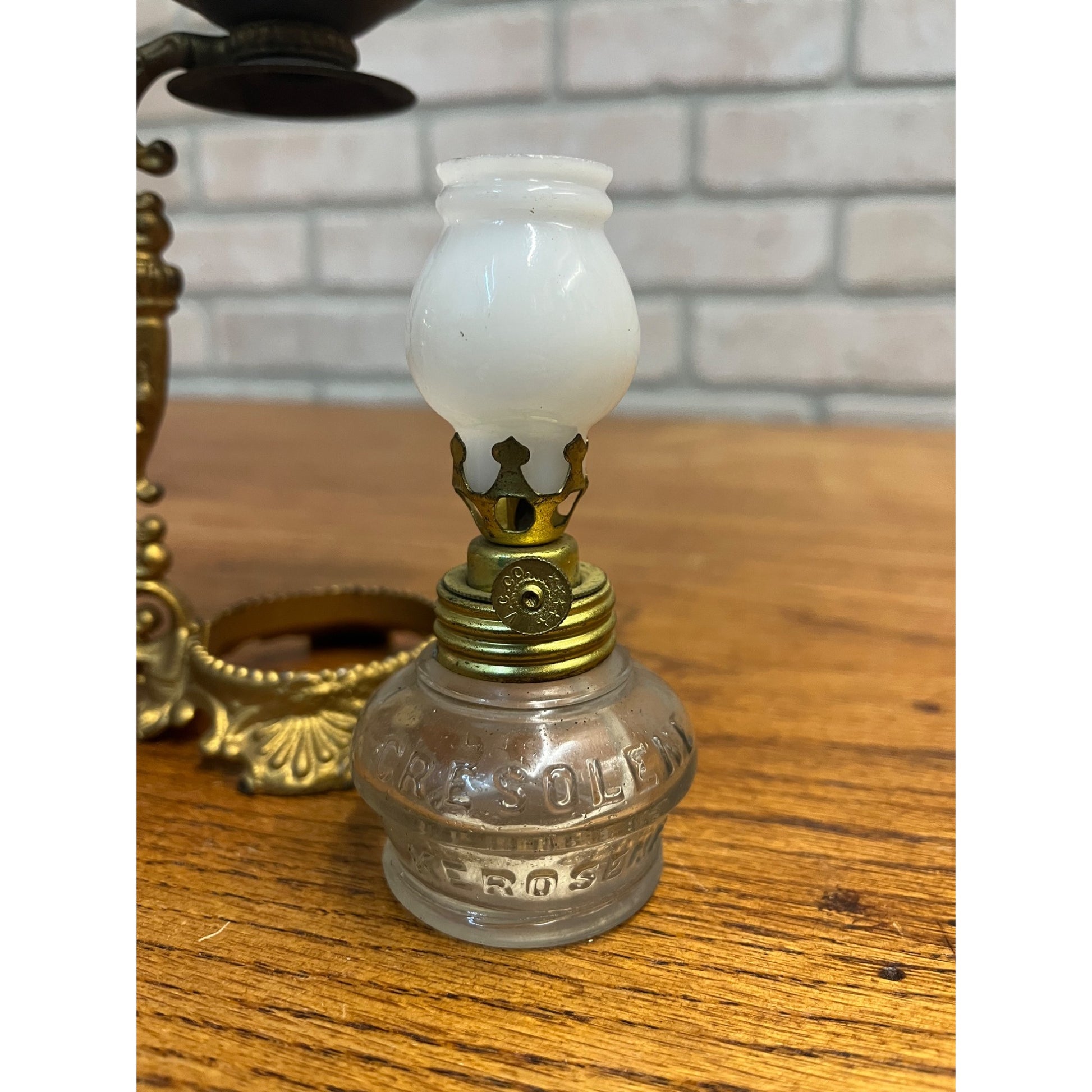 Vtg ANTIQUE 1800'S BRASS VAPO CRESOLENE VAPORIZER MEDICAL OIL LAMP