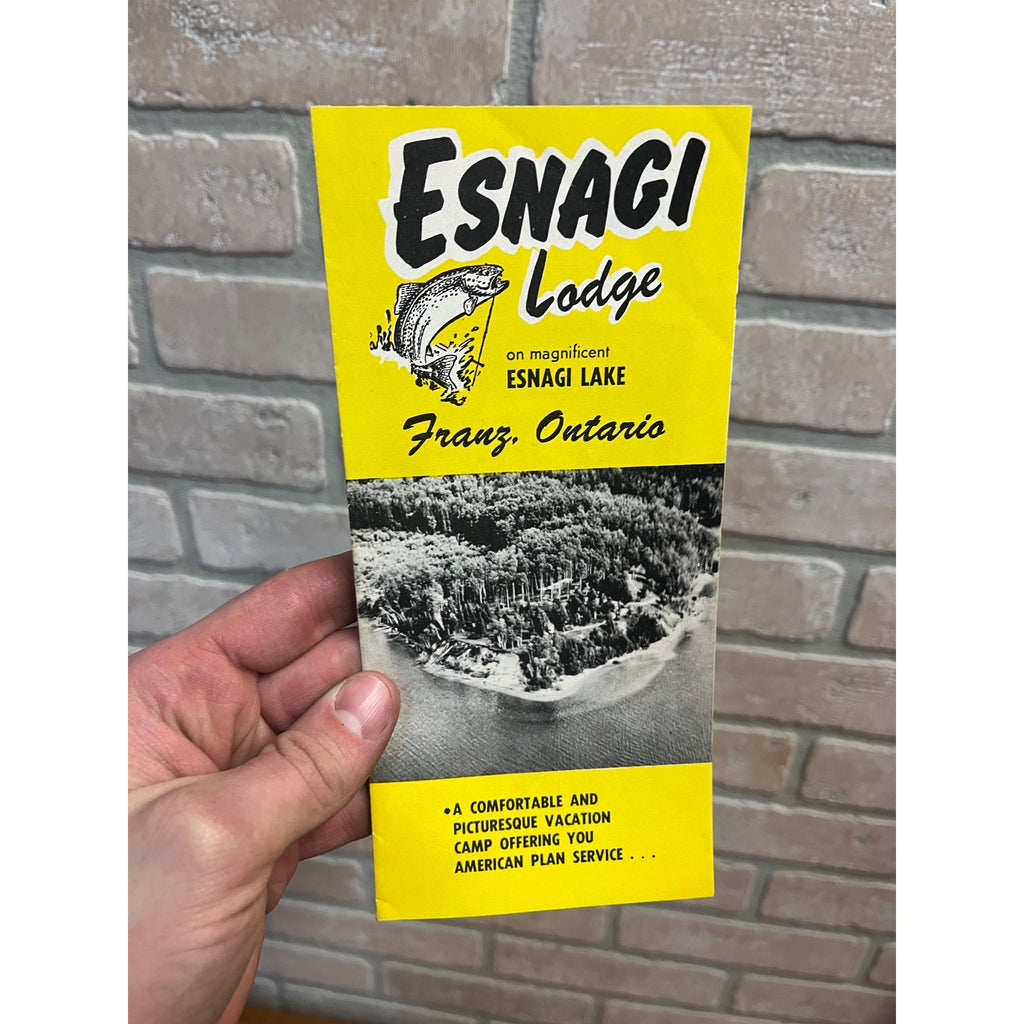 Vintage 1950s Esnagi Lodge Franz Ontario Canada Travel Brochure Fishing