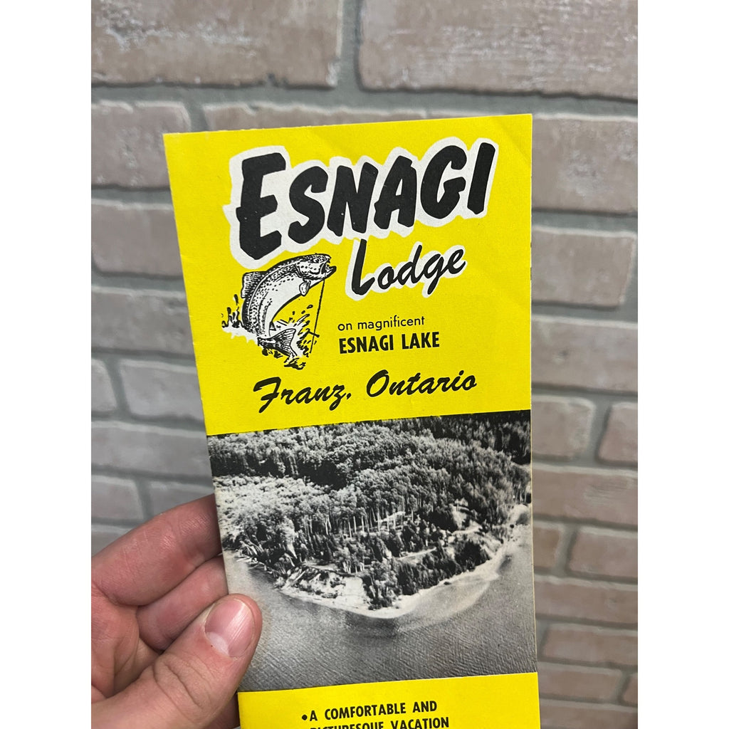 Vintage 1950s Esnagi Lodge Franz Ontario Canada Travel Brochure Fishing