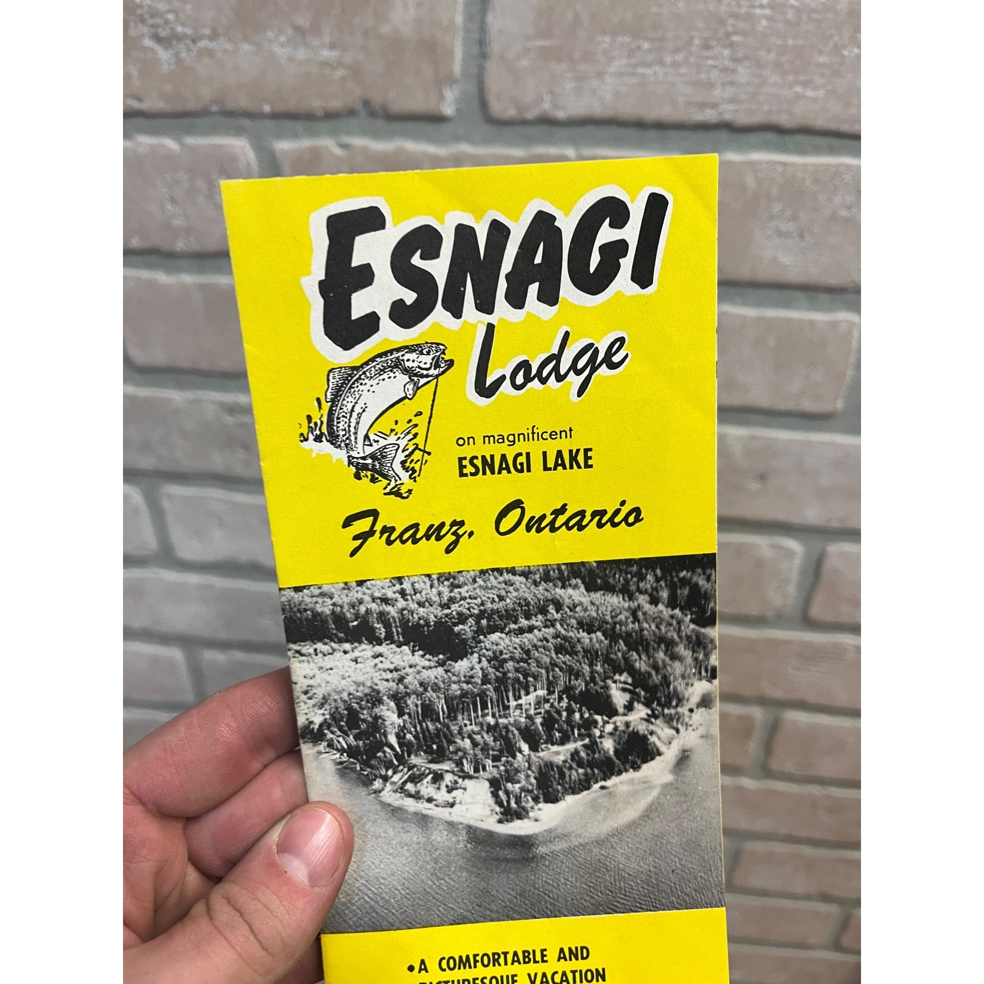 Vintage 1950s Esnagi Lodge Franz Ontario Canada Travel Brochure Fishing