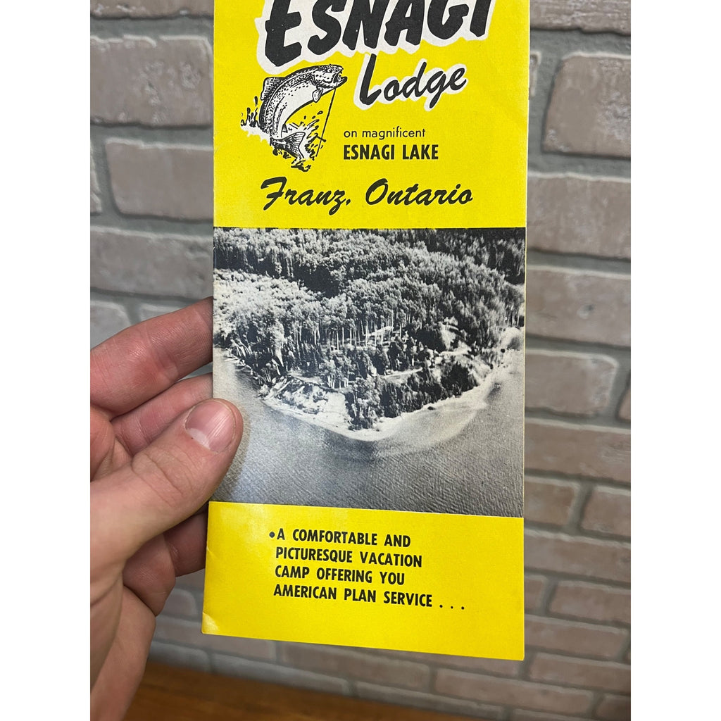 Vintage 1950s Esnagi Lodge Franz Ontario Canada Travel Brochure Fishing