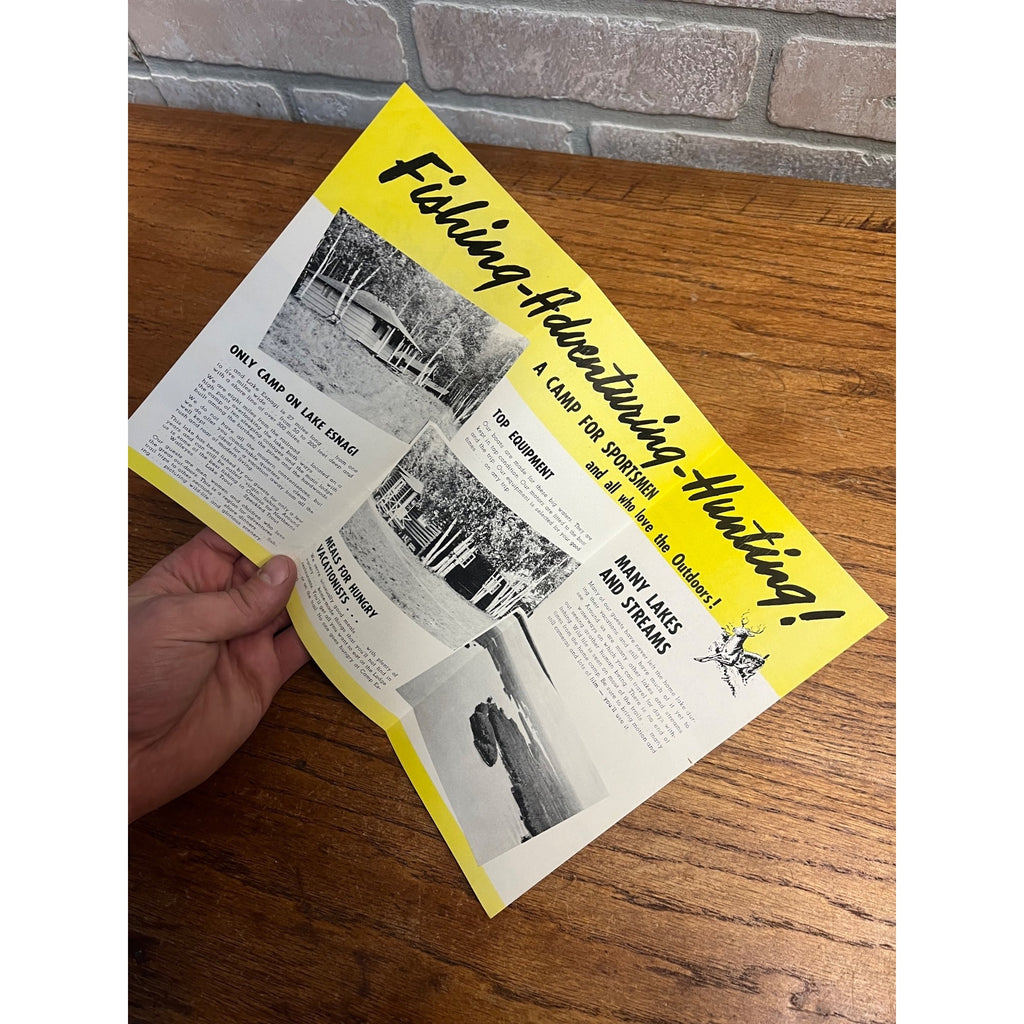 Vintage 1950s Esnagi Lodge Franz Ontario Canada Travel Brochure Fishing