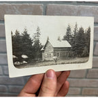 RPPC Postcard 1910 Hunter Log Cabin Bigfork Minn MN Mustache