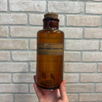 Antique Merck Apothecary Pharmacy Amber Bottle 9.5" x 3.75" Orig Label