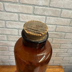 Antique Merck Apothecary Pharmacy Amber Bottle 9.5" x 3.75" Orig Label