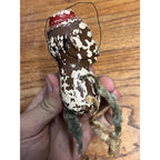 Vintage Bellhop Monkey Chenille & Composition Body Christmas Ornament As-Is 4"