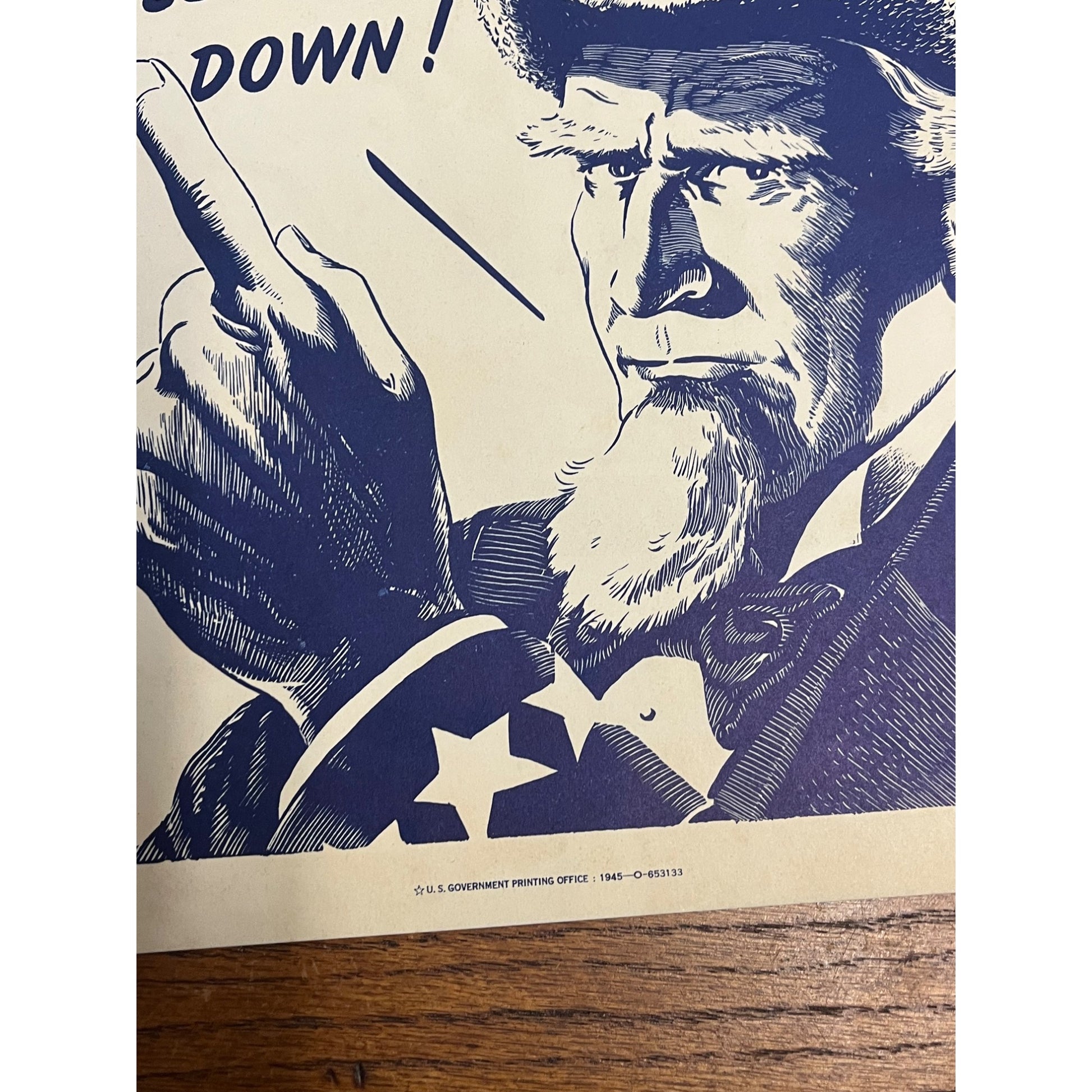 RARE 1944 WWII 'SCHOOLS at WAR' Class Bond POSTER~Minuteman/Uncle Sam/ATTACK!