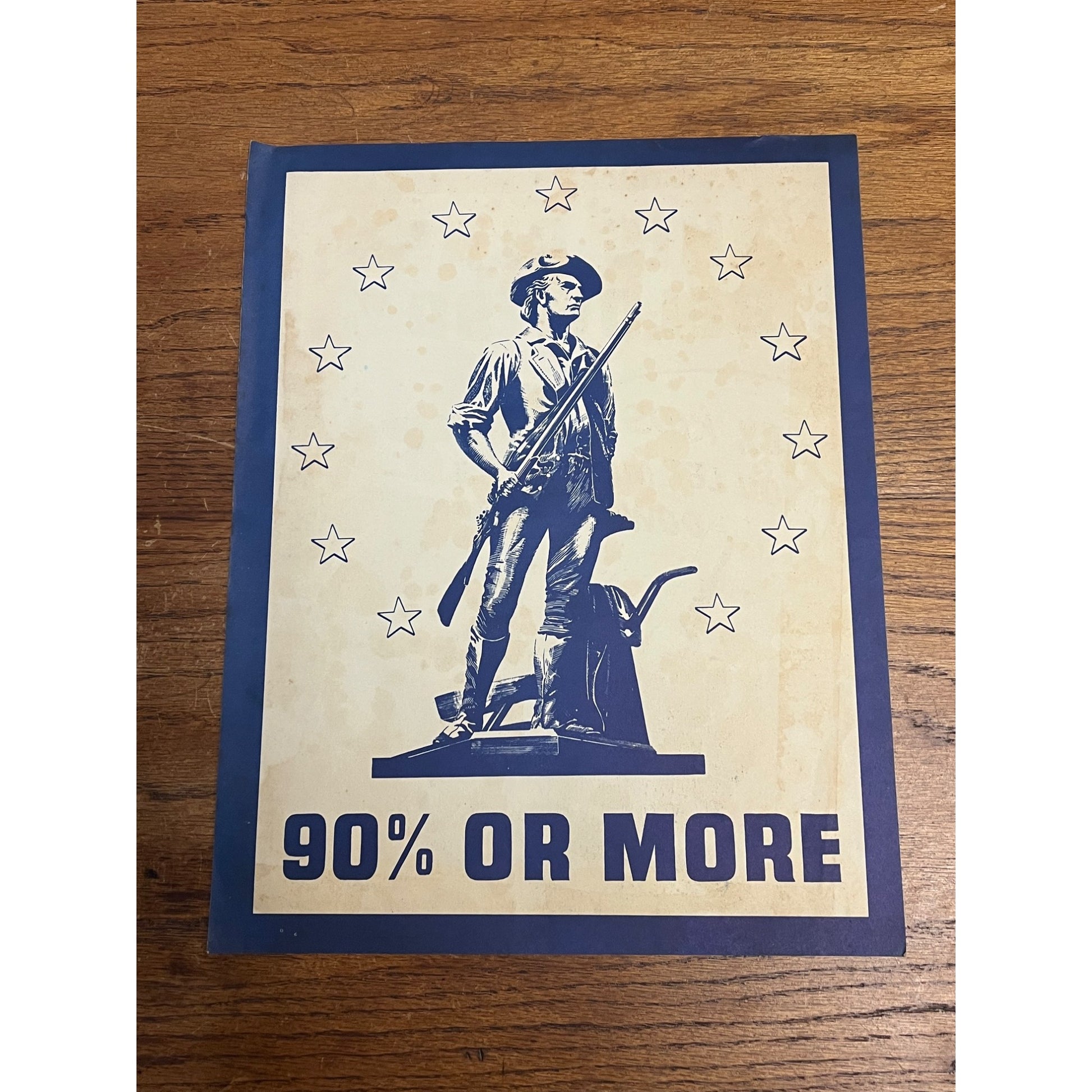 RARE 1944 WWII 'SCHOOLS at WAR' Class Bond POSTER~Minuteman/Uncle Sam/ATTACK!