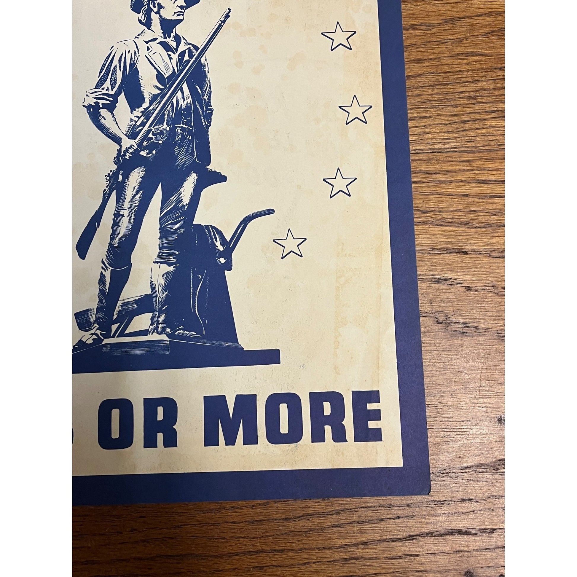 RARE 1944 WWII 'SCHOOLS at WAR' Class Bond POSTER~Minuteman/Uncle Sam/ATTACK!