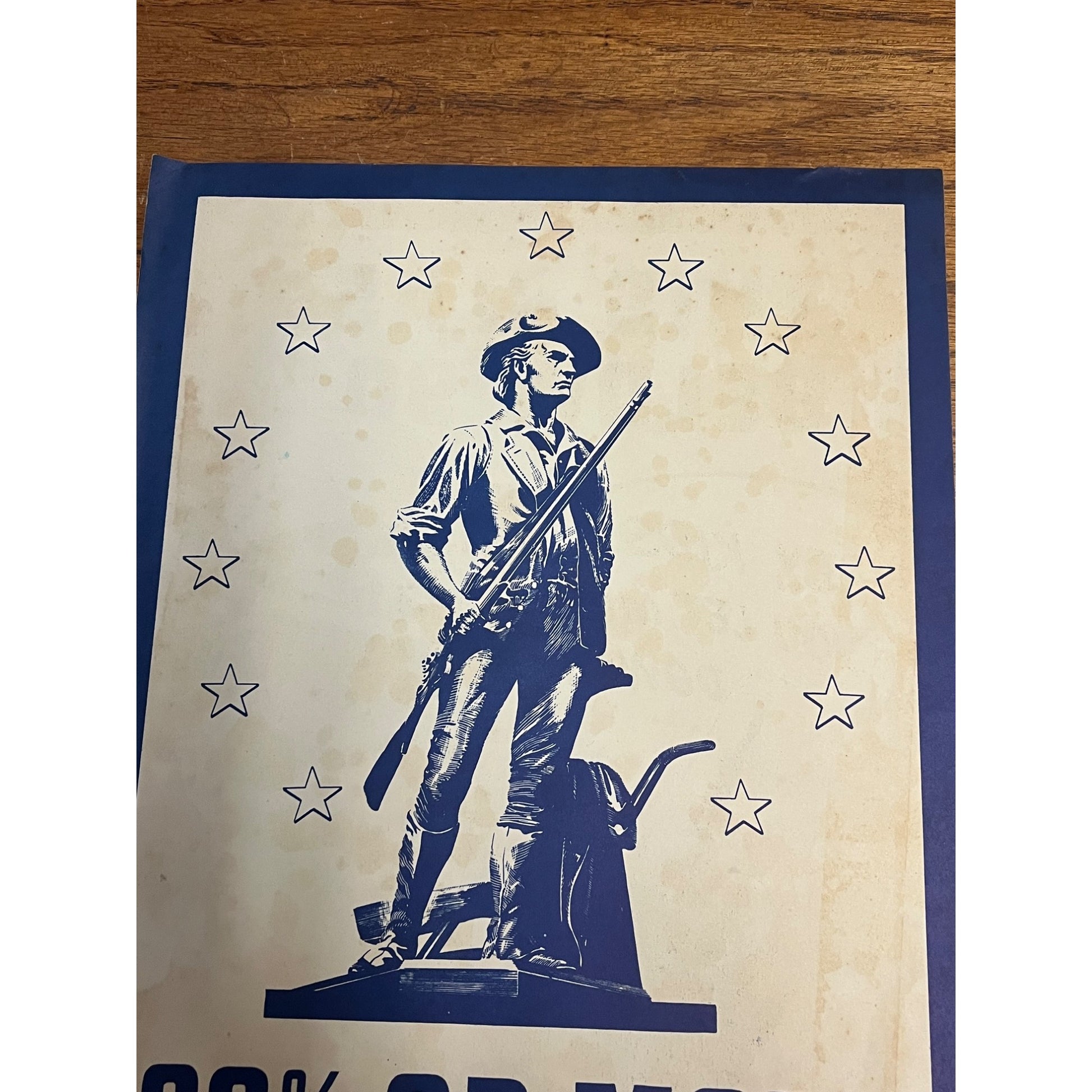 RARE 1944 WWII 'SCHOOLS at WAR' Class Bond POSTER~Minuteman/Uncle Sam/ATTACK!