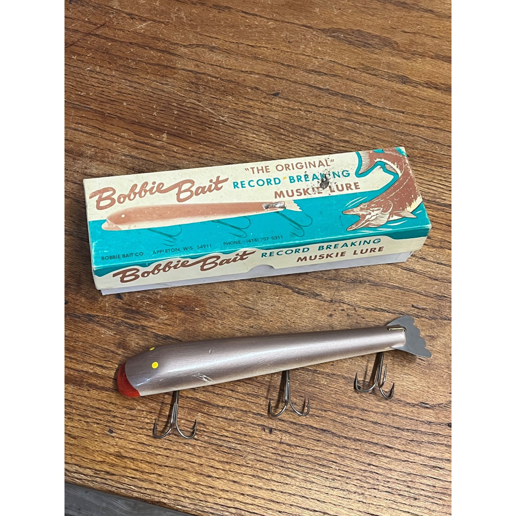 Vintage Bobbie Bait 9" Musky Fishing Lure Appleton Wisconsin w/ Original Box
