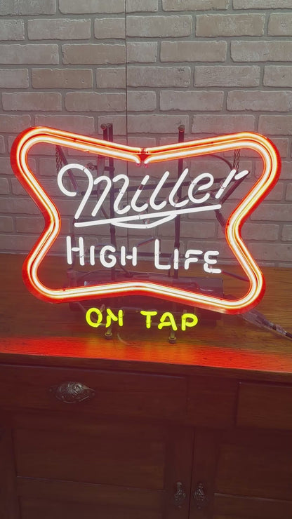 SCARCE Miller High Life Beer Flashing Neon Sign On Tap Milwaukee Motion Sign