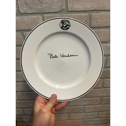 RARE NFL Signed BOB HARLAN Green Bay Packers Lambeau Field China Dish Plate