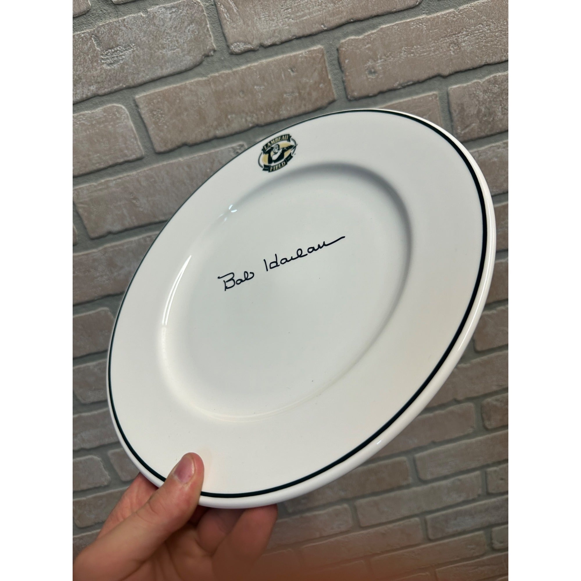 RARE NFL Signed BOB HARLAN Green Bay Packers Lambeau Field China Dish Plate