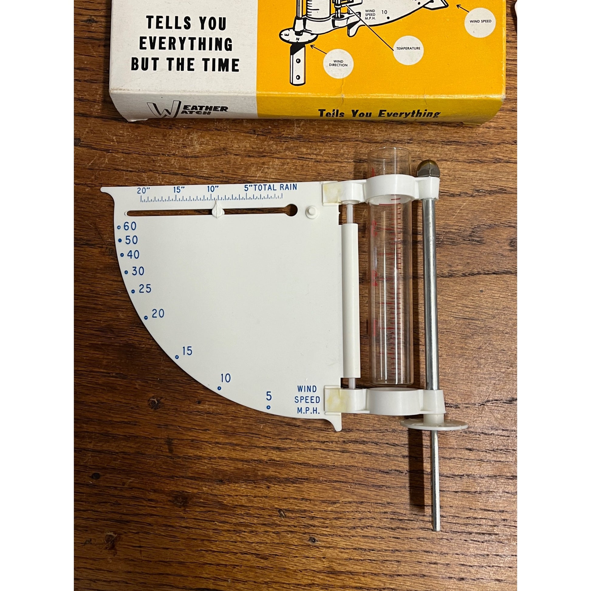 Vintage 1960s Weather Watch Rain Gauge Original Box Complete Clean Karbrite Mfg