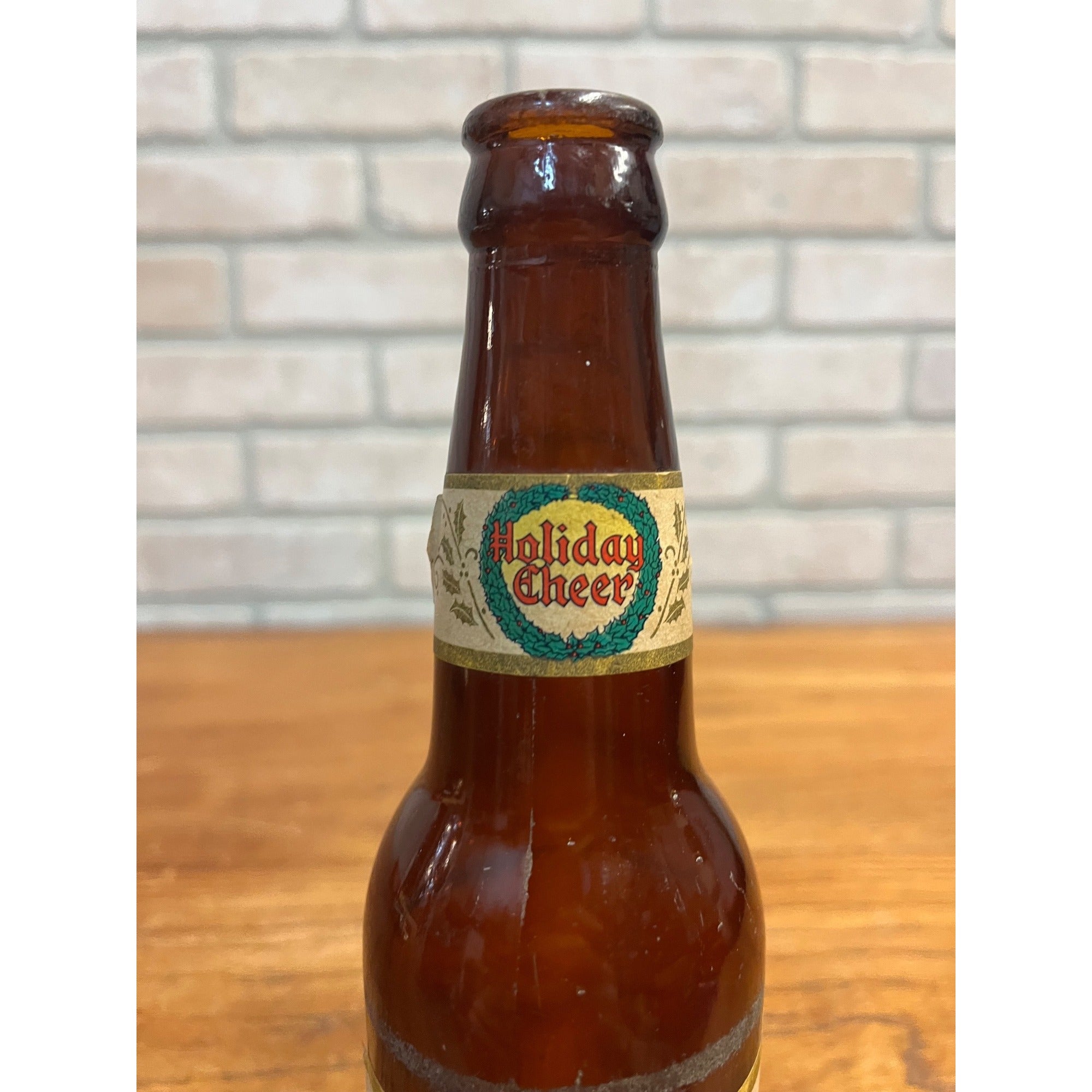 Vintage 1950s West Bend Lithia Christmas Beer 12oz Bottle w/ Labels Wis WI