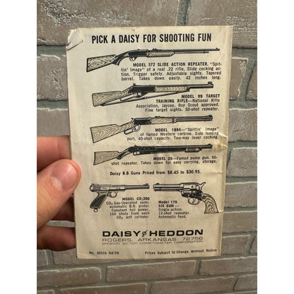 Vintage 1960s Daisy BB Air Rifle Instruction Program 1st Issue