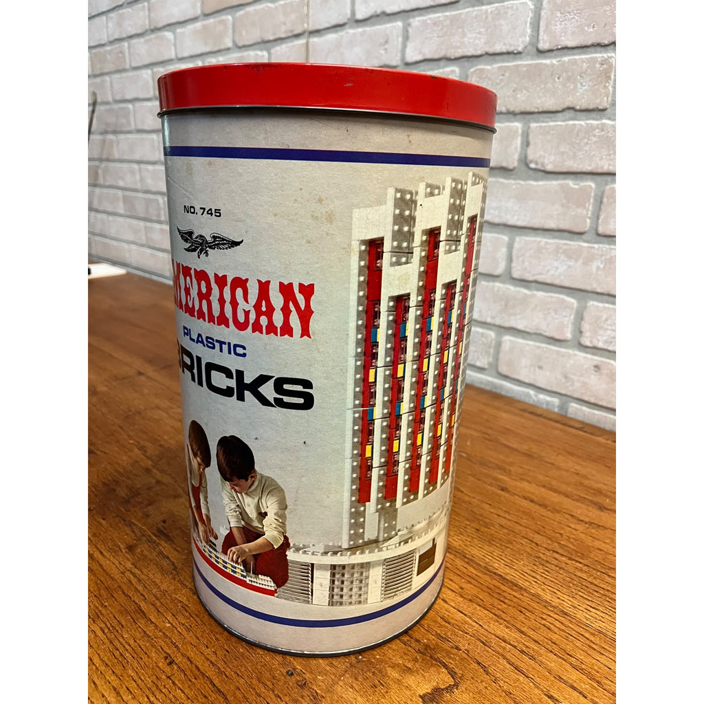 Vintage American Plastic Bricks Set #745 Child's Building Toy Playset 1960s