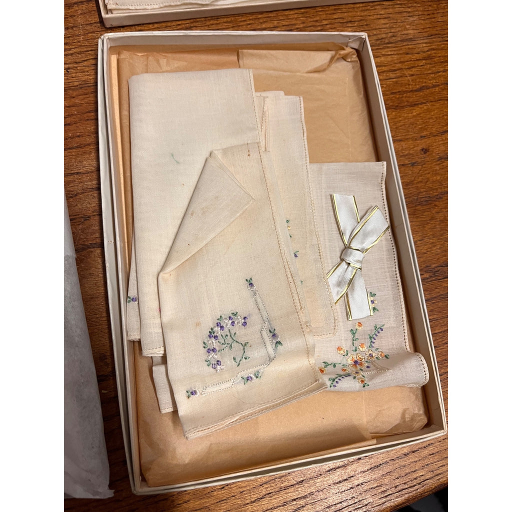 Vintage Handkerchief Collection Ladies & Children Hankies Lot w/ Original Boxes