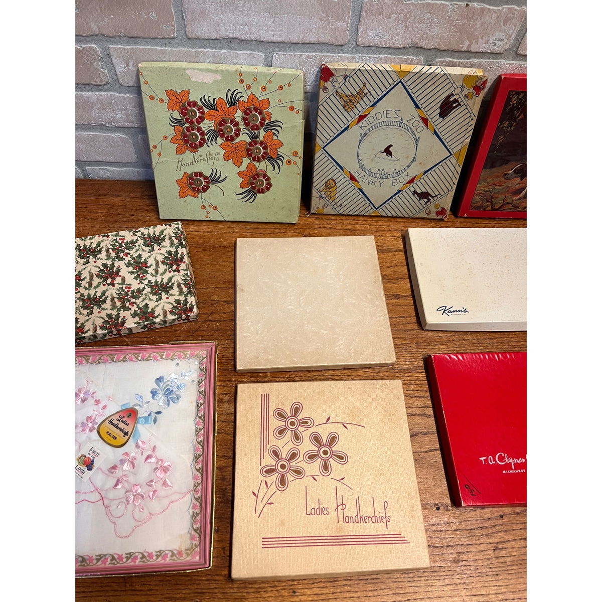 Vintage Handkerchief Collection Ladies & Children Hankies Lot w/ Original Boxes
