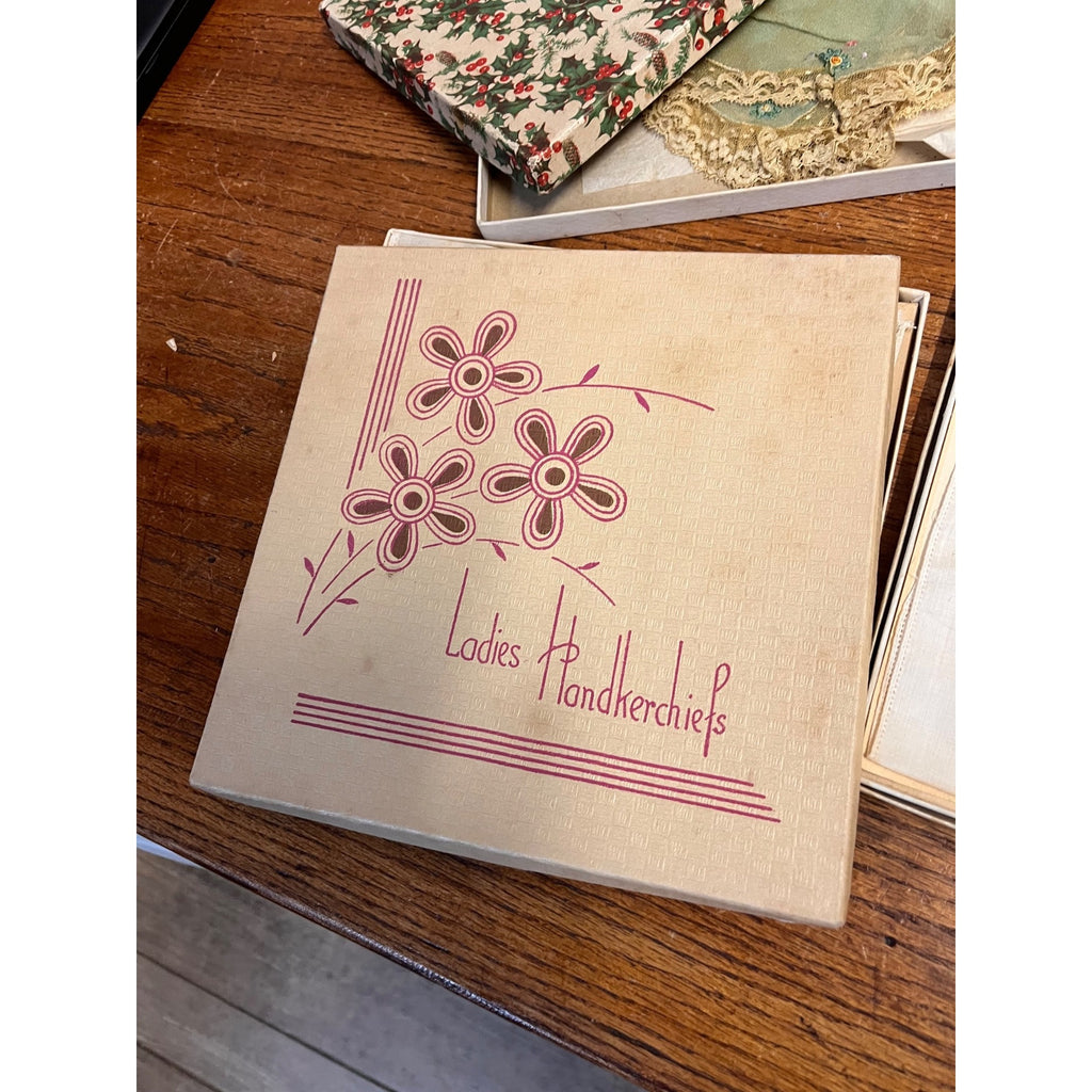 Vintage Handkerchief Collection Ladies & Children Hankies Lot w/ Original Boxes