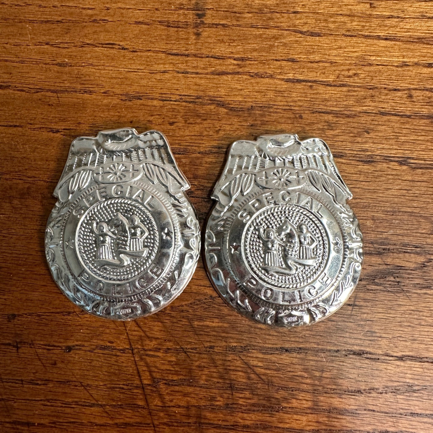 Vintage 1950s Special Police Toy 3.25" Child's Badge Japan Stamped Metal