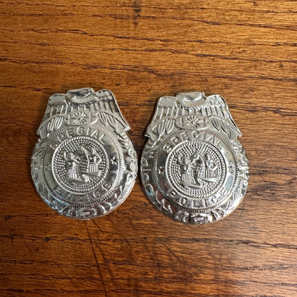 Vintage 1950s Special Police Toy 3.25" Child's Badge Japan Stamped Metal