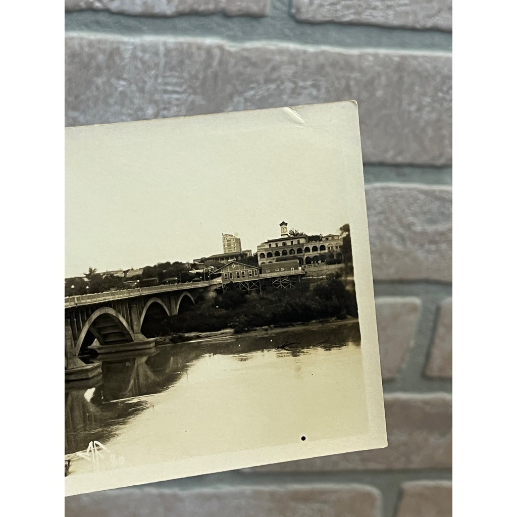 Vintage Laredo Texas Nuevo Mexico RPPC Postcard  Bridge BirdsEye City view