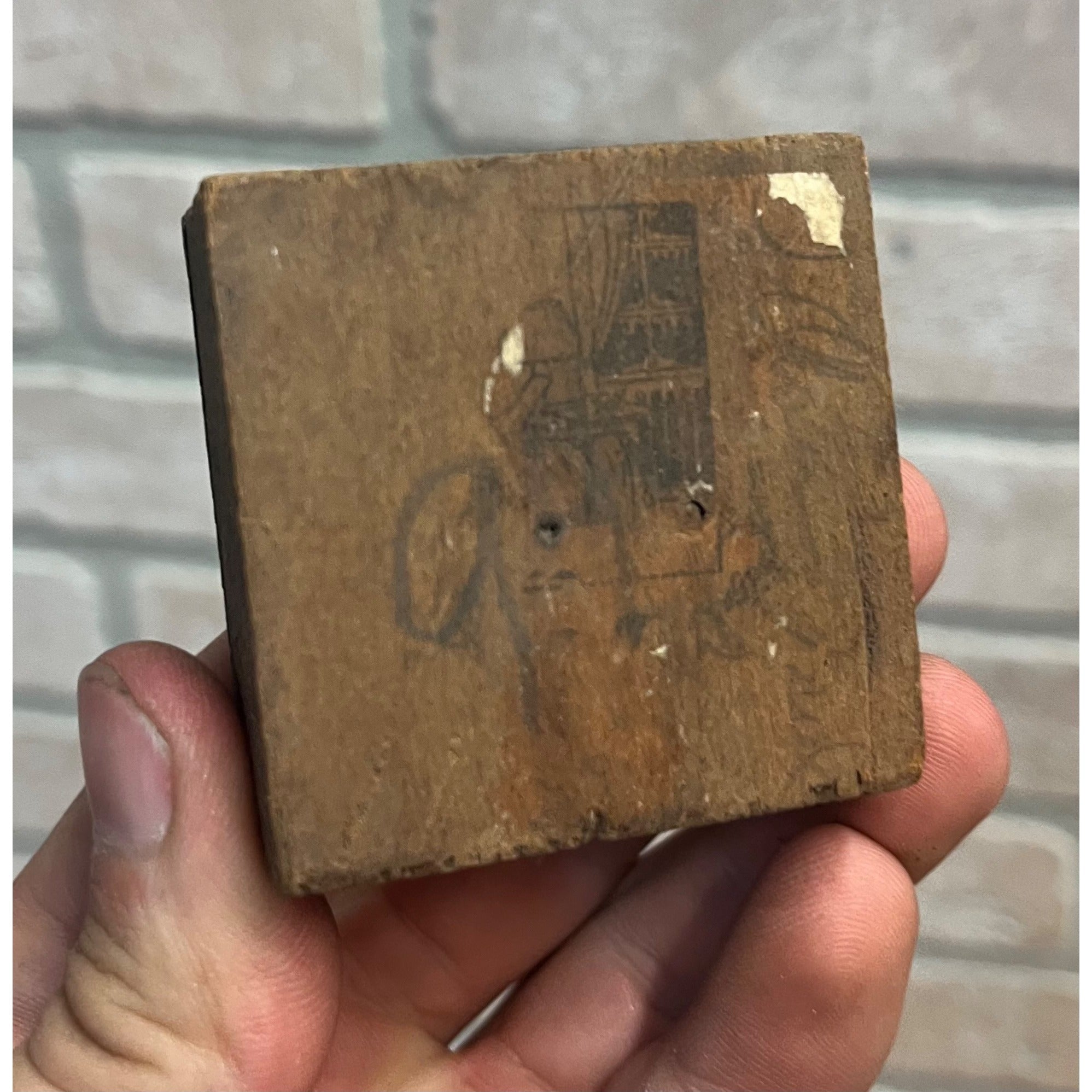 Vintage Letterpress Printing Block Old King Coal Advertising Copper