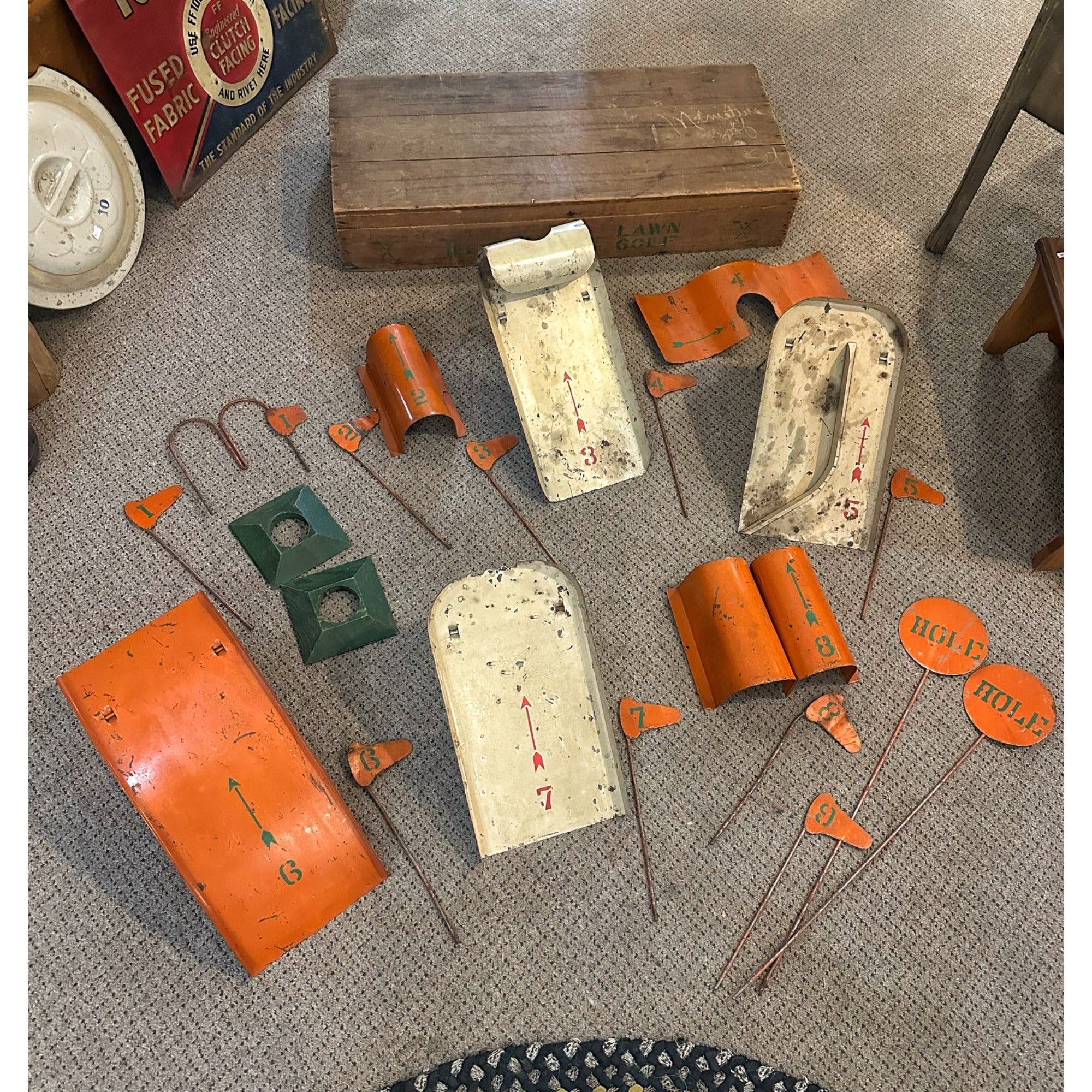 Antique Teenie Weenie Lawn Golf Game Garton Toy Co. Sheboygan Wisconsin 1930s