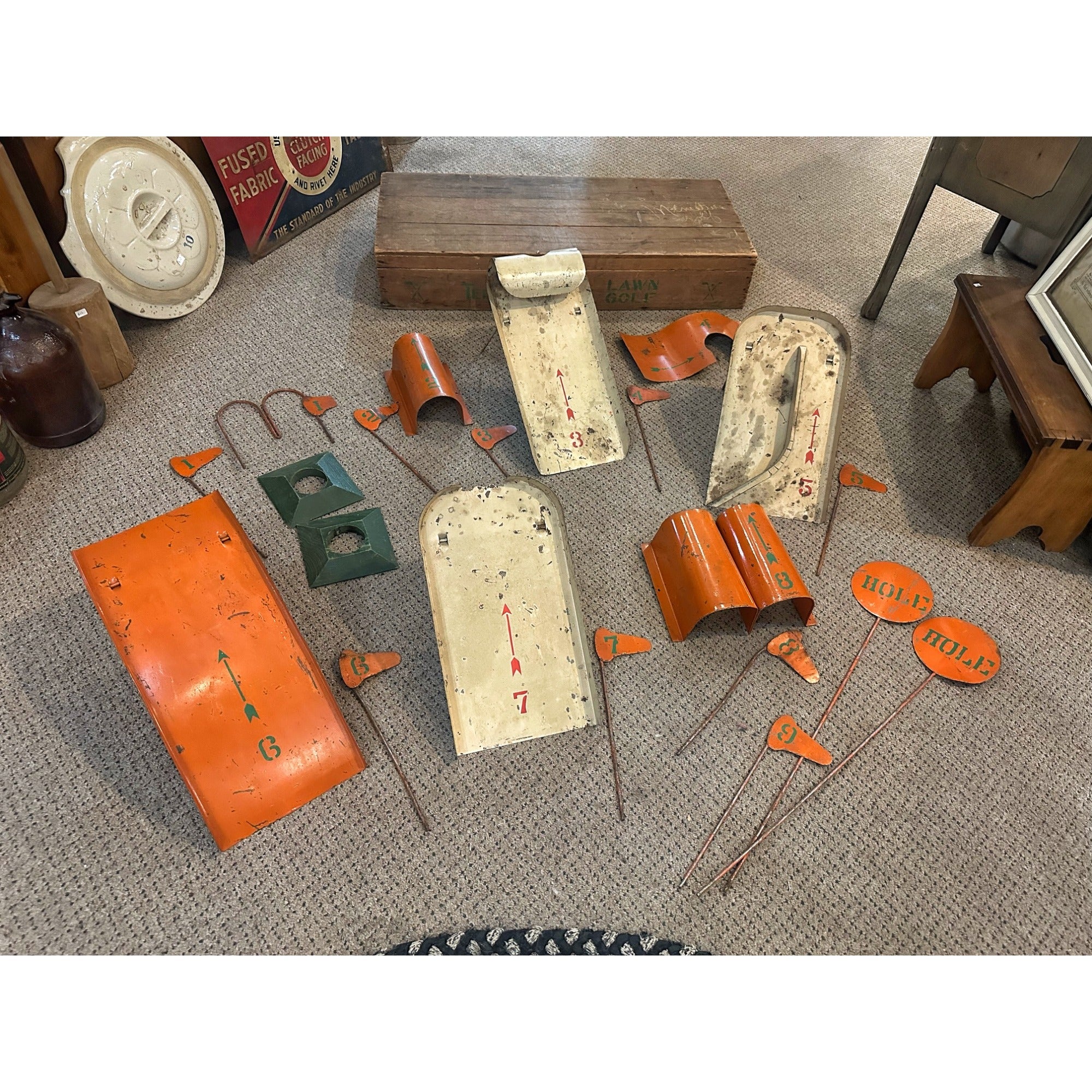 Antique Teenie Weenie Lawn Golf Game Garton Toy Co. Sheboygan Wisconsin 1930s