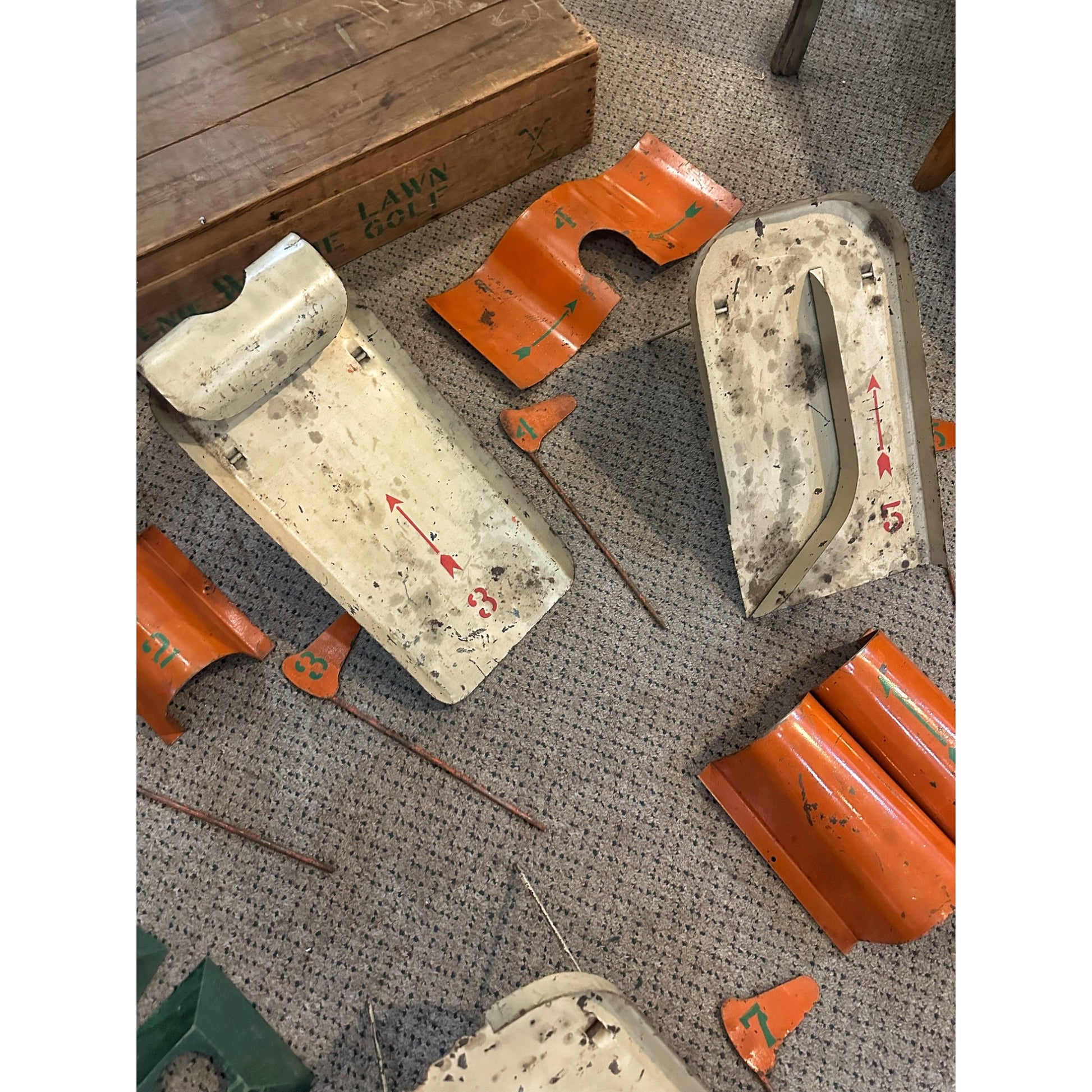 Antique Teenie Weenie Lawn Golf Game Garton Toy Co. Sheboygan Wisconsin 1930s