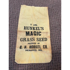 Vintage Hunkel's Seed Grass Magic Seed Cloth Sack Milwaukee Wis Wisconsin