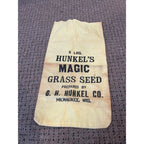 Vintage Hunkel's Seed Grass Magic Seed Cloth Sack Milwaukee Wis Wisconsin