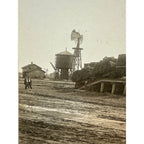Original 1890s Lancaster MN Minnesota Train Depot Cabinet Photograph Photo Steam Tractor