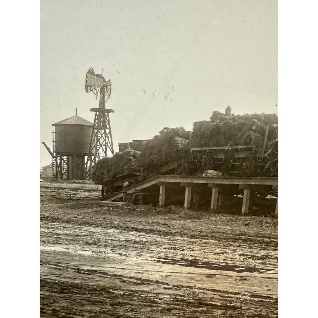 Original 1890s Lancaster MN Minnesota Train Depot Cabinet Photograph Photo Steam Tractor